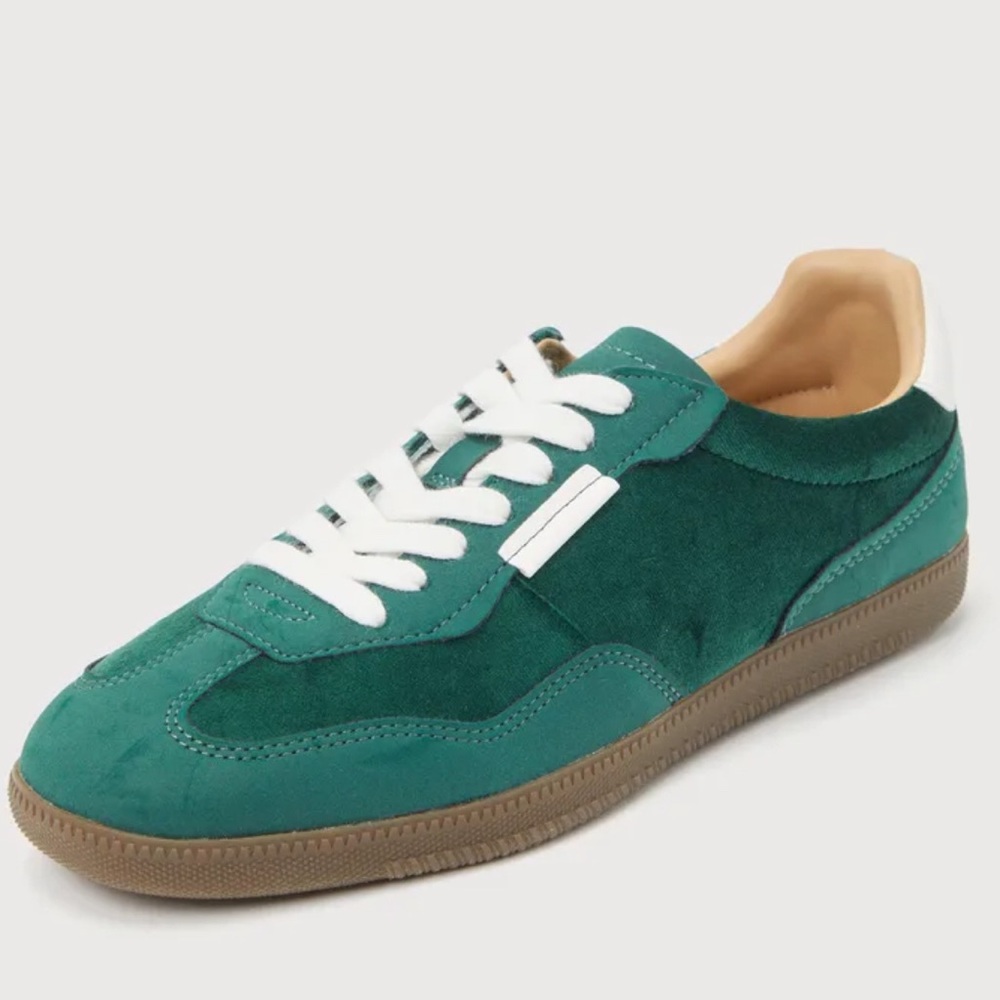 Steve Madden Emporia Green Velvet Suede Lace-Up Sneakers